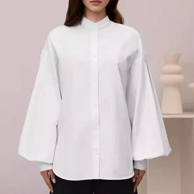 Women's Design Sense Lantern Sleeve Shirt Minority Fashion