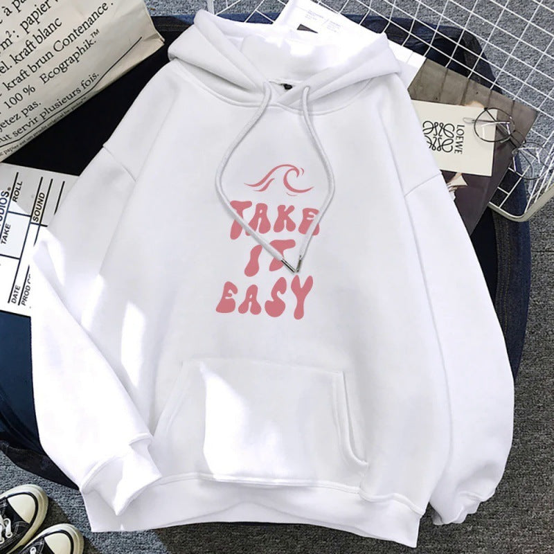 Take It Easy Letter Print Sweatshirt