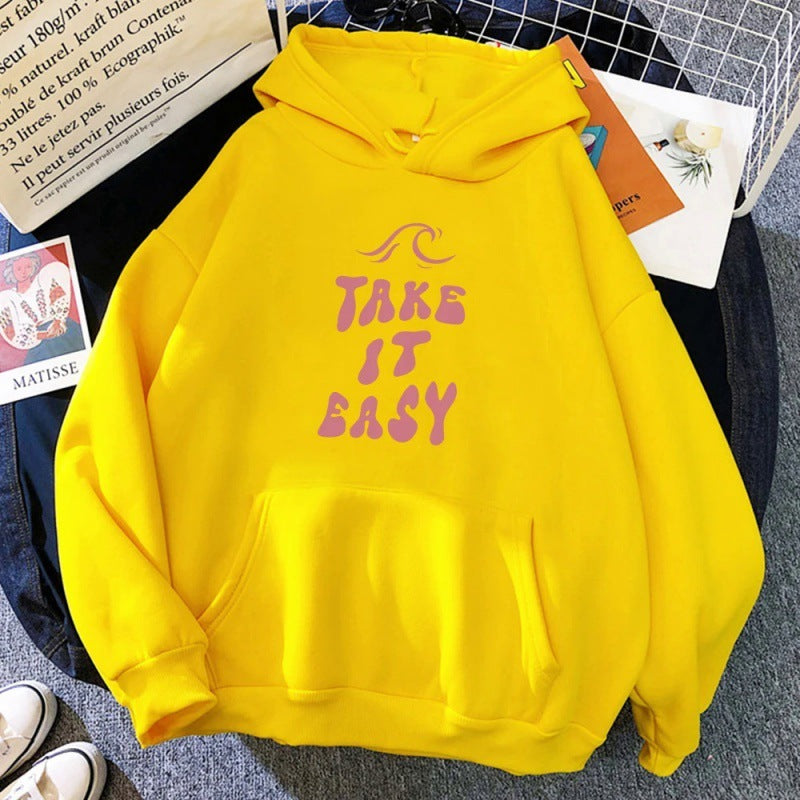 Take It Easy Letter Print Sweatshirt