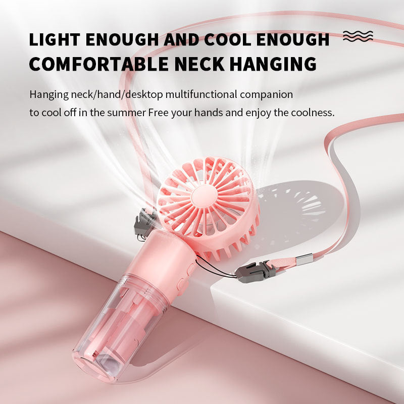 Portable Handheld Spray Fan 4-Speed Water Spray Mist Fan Summer Cooling Artifact USB Charging Summer Supplies Outdoor Mini Fan